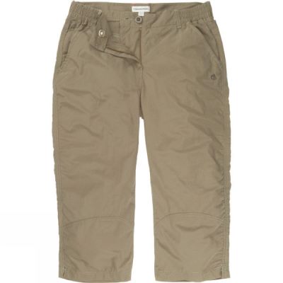 Craghoppers NosiLife Crops - Női Nadrág - Khaki (Magyarország UEG392861)